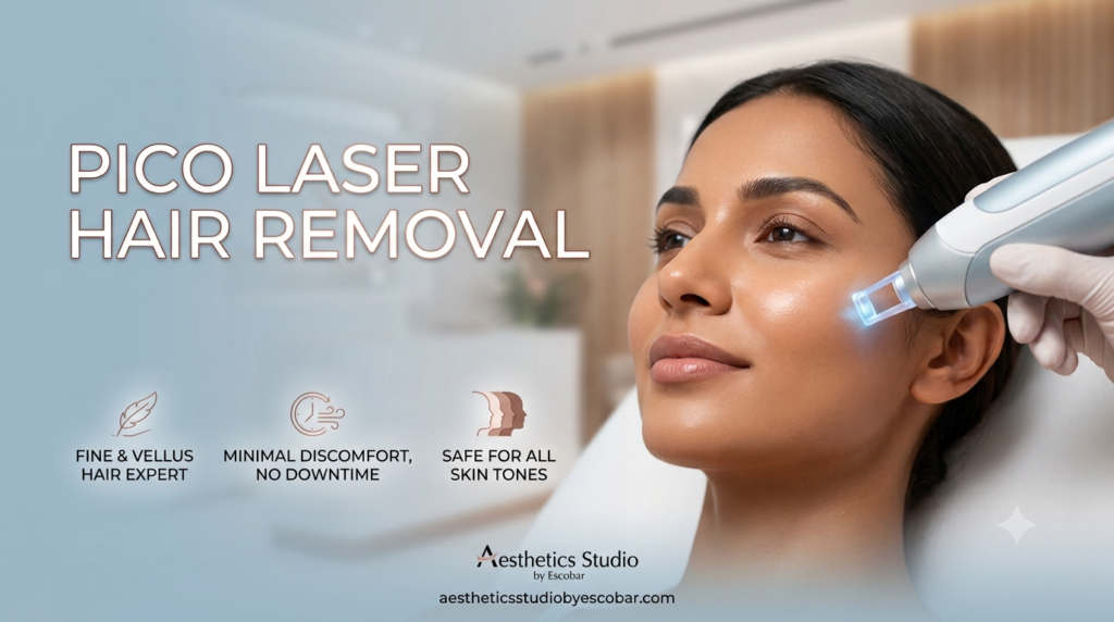 Picosecond laser device used for fine hair and pigmentation treatment