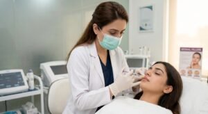 Lip filler treatment consultation at Aesthetics Studio By Escobar in Rawalpindi